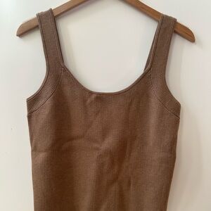 AYR The Daybed Brown Ribbed Knit Sweater Tank